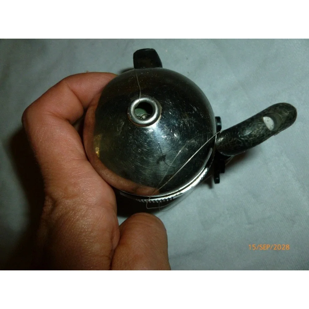 Vintage Sportfisher Spincast Fishing Reel Black Chrome Push Button Star Drag